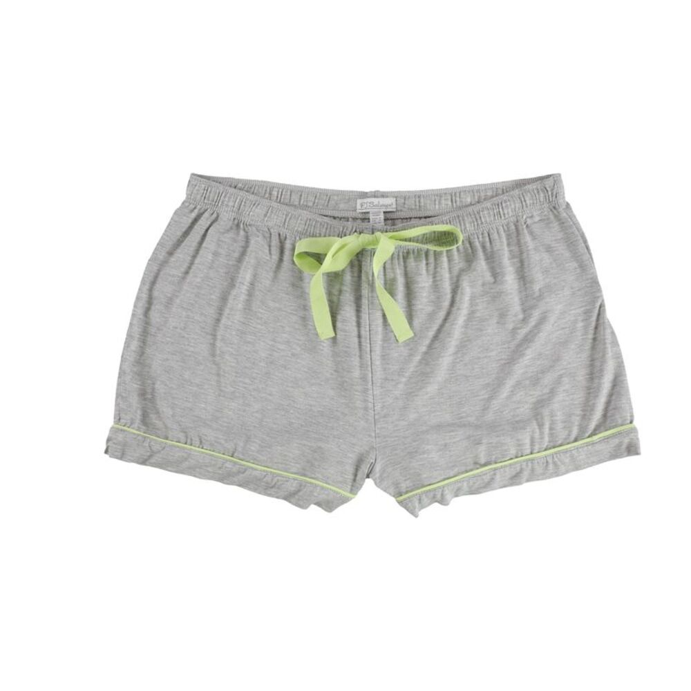 P.J. Salvage Womens Two Tone With Piping Pajama Shorts, Grey, M, DM